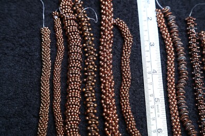 1557.5 grams of Pure Unique Indian Copper Bead Strands, Many Styles & Sizes