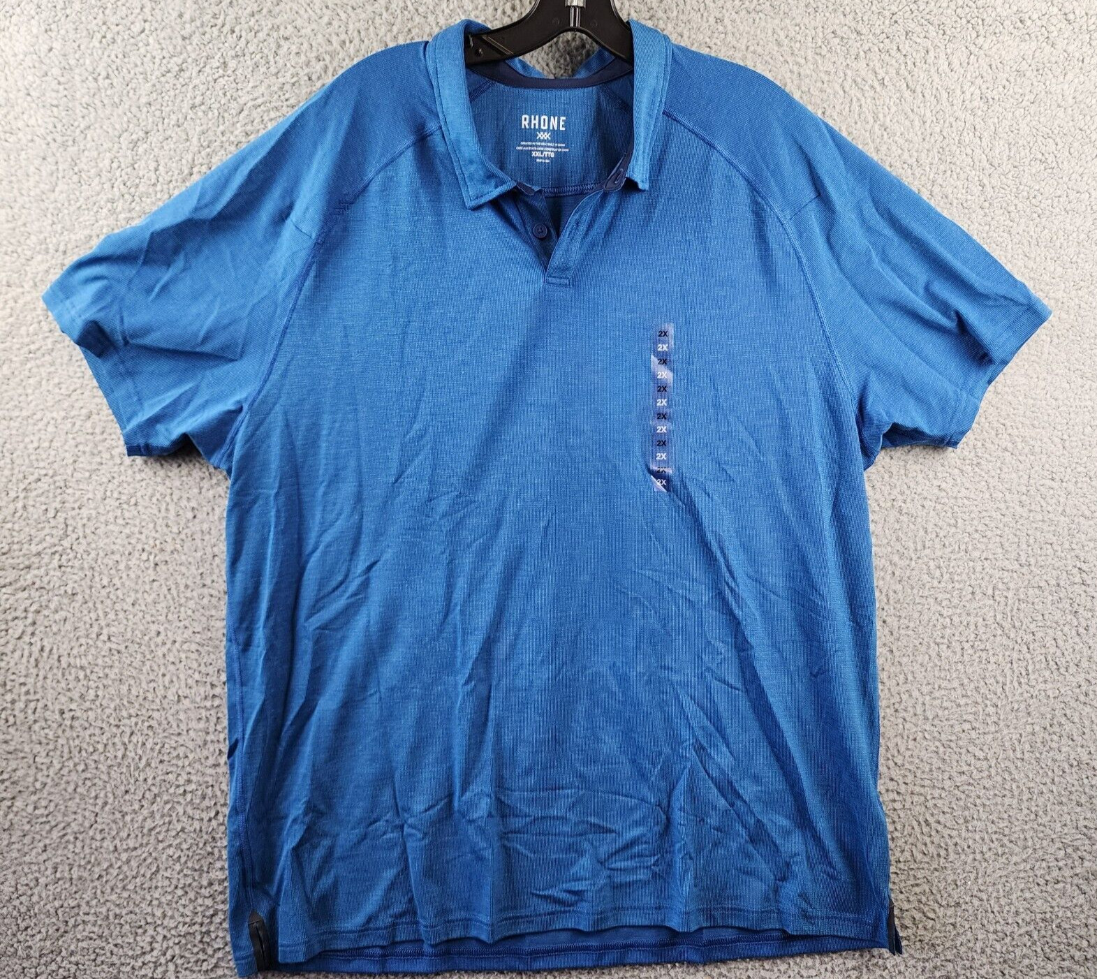 Рубашка поло Rhone Delta Pique мужская XXL из синего кварца, однотонный пуловер с коротким рукавом