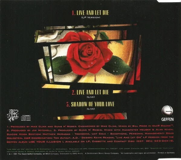 Guns N' Roses – Live And Let Die - Geffen Records – GED 21692 Maxi CD 1991 - Bild 2 von 3