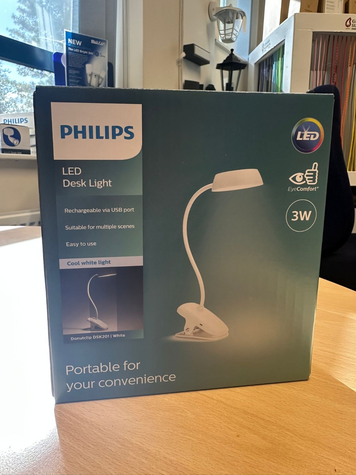Philips LED Desk Light Donutclip Cool White Light (Rechargeable)