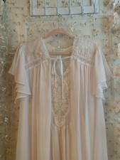 vintage balletcore coquette dreamy pale pink lace nightgown size M