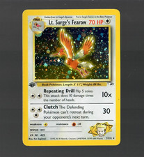 LT. SURGE'S FEAROW Pokemon Card WOTC 1st Edition Gym Heroes 7/132 HOLO NM