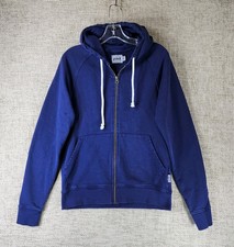 Pact Organic Cotton Full Zip Hoodie Sweat Jacket Womens Small Blue French Terry
