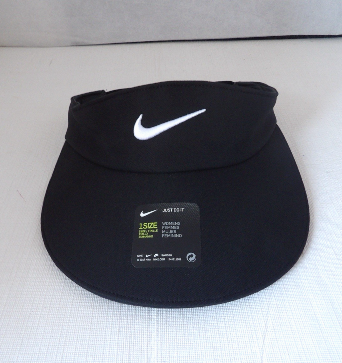 NWT Authentic NIKE AEROBILL DRI-FIT Black Women's Visor OSFA