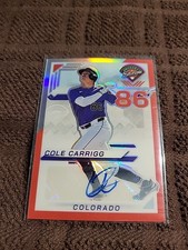 2025 Panini Prospect #126 Cole Carrigg - Holo Prospect Signature Red /199