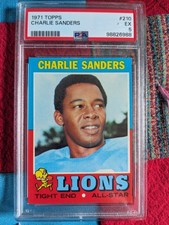 1971 Topps #210 - Charlie Sanders - Lions HOF Rookie Card  - PSA 5 EX-MT. rookie card picture