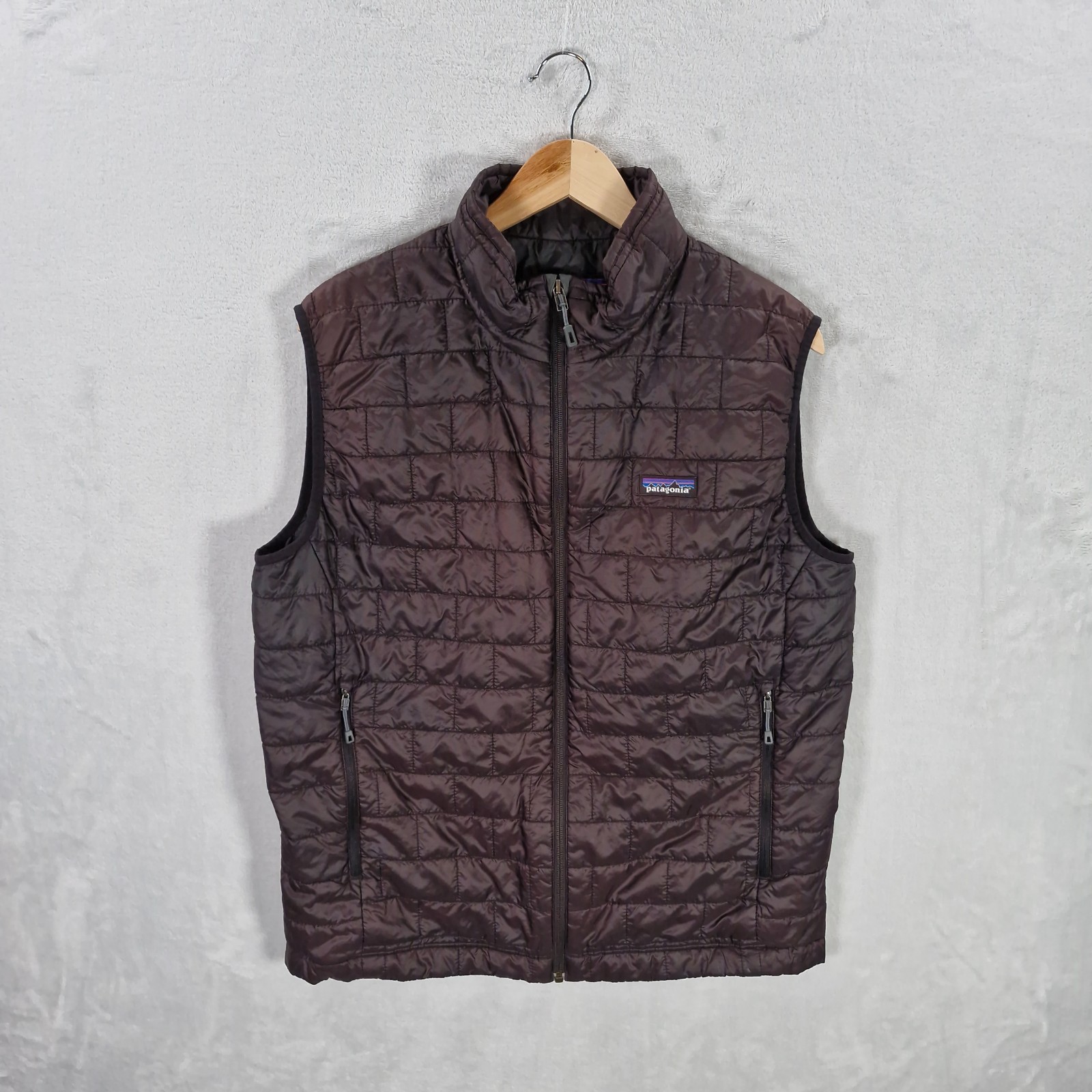 Chaleco Patagonia Para Hombres Grande Marrón Nano Chaleco Primaloft Puffer Bodywarmer Senderismo