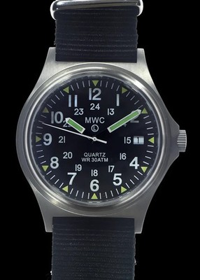 MWC 300m US Muster Uhr Edelstahlgehäuse Schraubkrone & Saphir Kristall