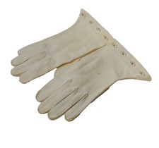 VTG Beaded White Dress Gloves   1950s  60s Women  s Wrist Length Formal Gloves