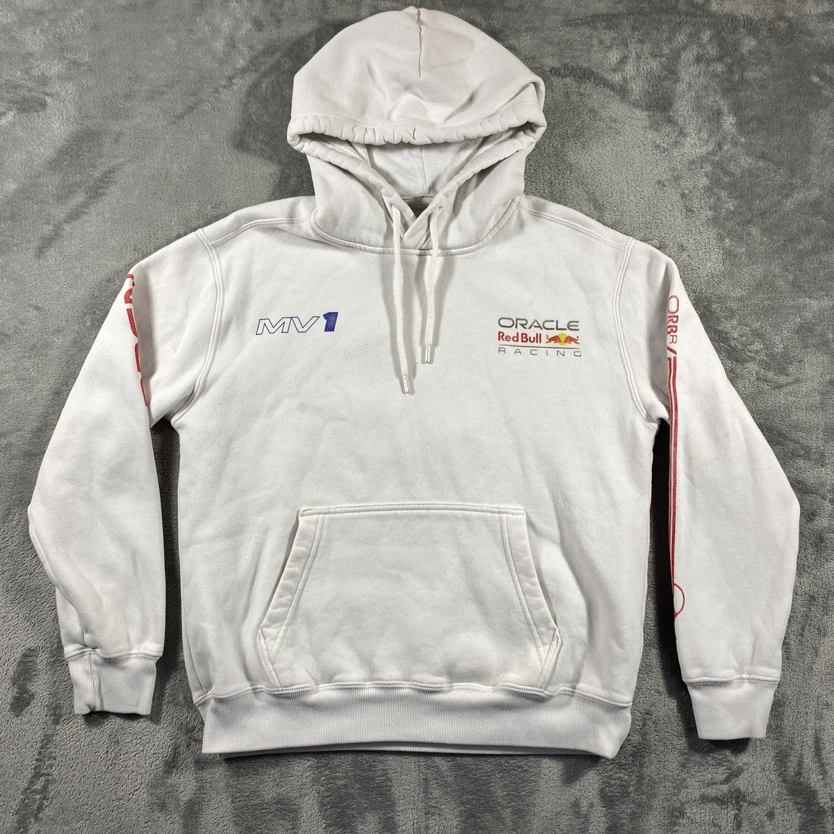 Hollister Hoodie Mens XS White Red Bull Racing Max Verstappen F1