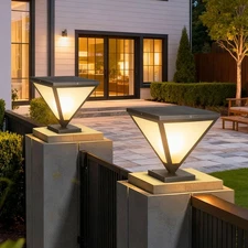 2 Pack Outdoor Post Lights IP55 Waterproof Hardwired Column Lamp Modern LED F...