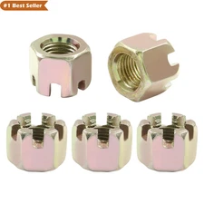 10Pcs M12 X 1.25Mm Pitch Hex Slotted Castle Nut,Grade 4.8 Carbon Steel Hexagon C