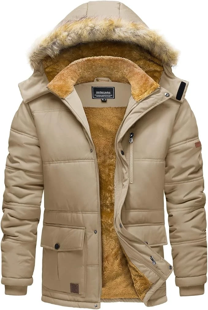 TACVASEN Men's Winter Jacket with Hood Water Repellent Windproof Thicken Parka image 1