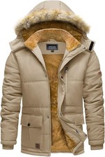 TACVASEN Men's Winter Jacket with Hood Water Repellent Windproof Thicken Parka - product listing photo