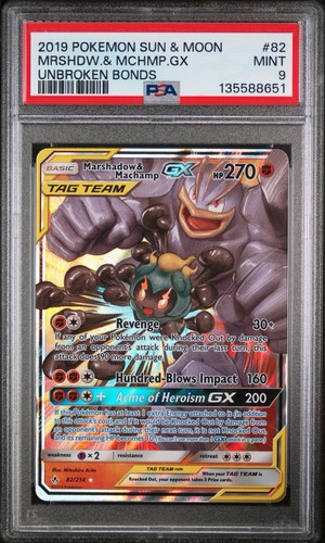 Marshadow & Machamp-GX graded PSA 9 for sale on eBay