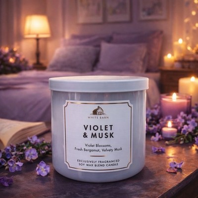 *NEW RELEASE* Bath & Body Works Violets & Musk 3 Wick Candle 2026