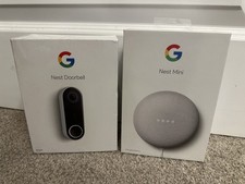 GOOGLE NEST HELLO WIRED DOORBELL NC5100GB + MINI SPEAKER - SMART SECURITY CAMERA