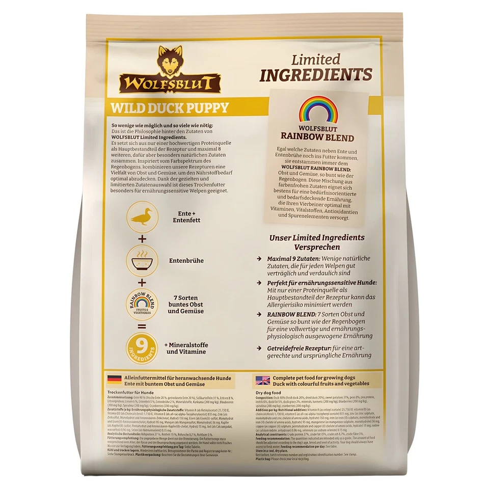 Wolfsblut Limited Ingredients Wild Duck Puppy 1 kg, NEU - Bild 3 von 4