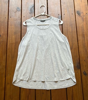 New L.L. Bean women's XL reg light gray sleeveless back cutout tank top tee