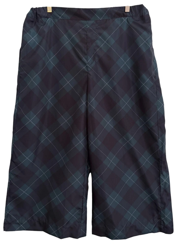 Pantalones Anthropologie Maeve XL Tafetán Cuadros Tartán Pierna Ancha Cortos Vacaciones Foto 3 de 4