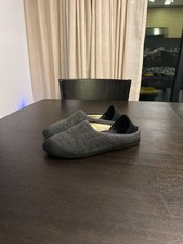 Mahabis Curve Dark Grey Skien Black Wool Slippers