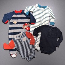 Baby Boy Clothing 4 Pc Bodysuit Bundle 9 Months