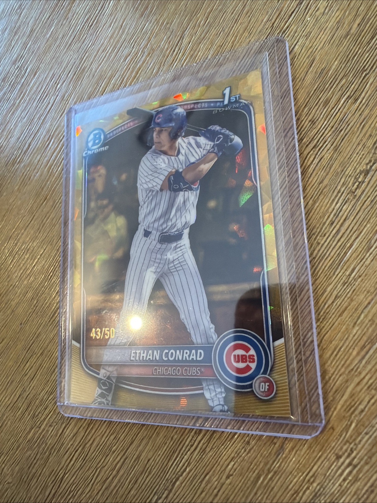 2025 Bowman Draft Chrome Ethan Conrad #BDC-17 Gold Geometric /50  Cubs