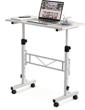 Small Standing Desk Adjustable Height, Mobile Stand up Desk with Wheels, 32 Inch
