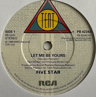 Five Star - Let Me Be Yours - 7  Vinyl Single VG+