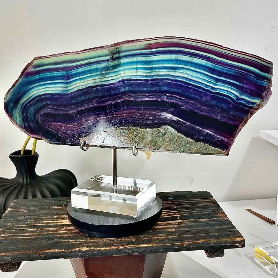 6,71 Pfund großer natürlicher Fluorit, schöne farbige Fluoritscheiben, Kristallspiritus