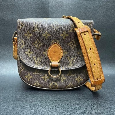 LOUIS VUITTON Monogram Canvas Saint Cloud PM Shoulder Bag Brown Tan Authentic