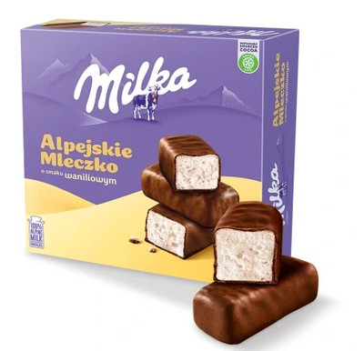 MILKA Alpenmilch Vanillegeschmack 330g Alpejskie Mleczko Schaumzucker-Pralinen