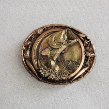 Bergamot Brass Works 1986 Bass Fishing Belt Buckle H-45
