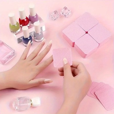 100PCS Lint Free Nail Wipes with Pump Bottle Gel Polish Remover Pads Cleaner