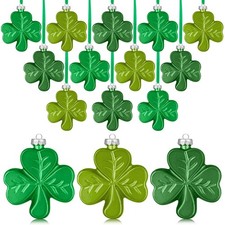 12 Pcs Large 2.36 Inch St. Patrick's Day Shamrock Ornaments for Tree Irish Green