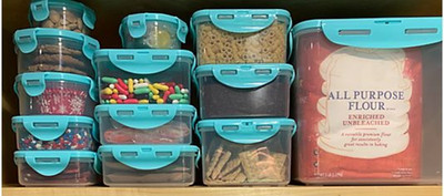 LocknLock 13 Pc  Multi-Function Nestable Storage Round Square Set AQUA