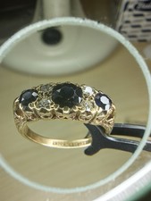 18ct Gold Sapphire Diamond Ring UK Q US 8 4.76g Hallmarked