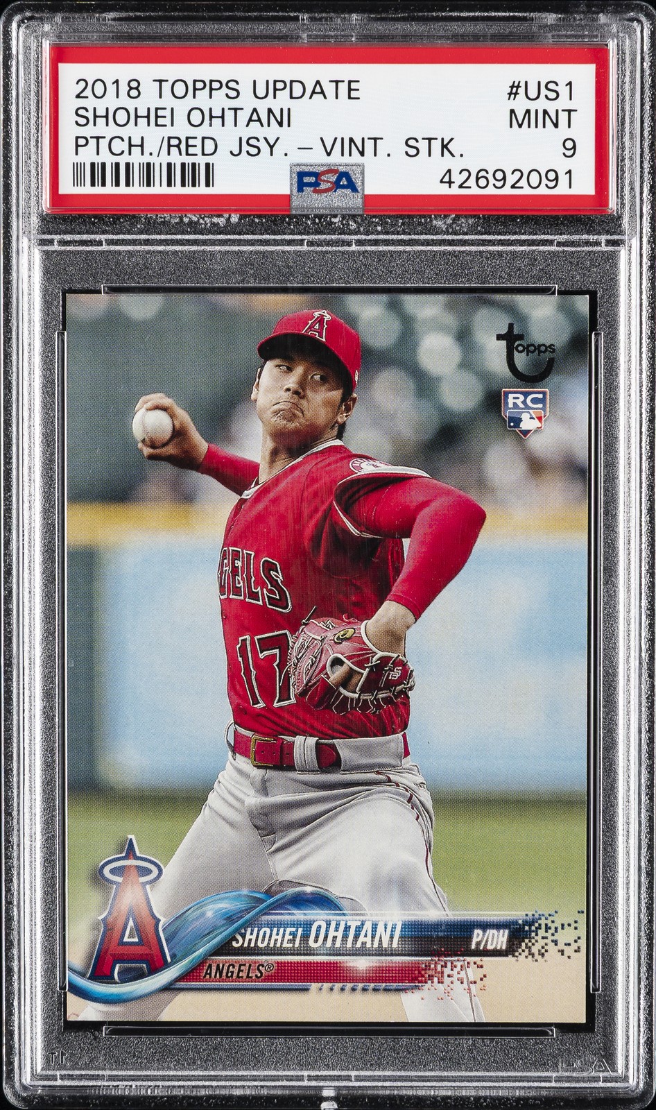 2018 TOPPS UPDATE VINTAGE STOCK #US1 SHOHEI OHTANI ROOKIE RC #/99 PSA 9