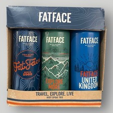 Fat Face Men's Trio Body Sprays Gift Set Discontinued Brand New Damaged Box