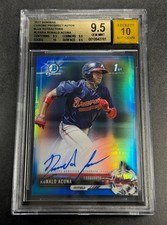 RONALD ACUNA 2017 BOWMAN CHROME BLUE REFRACTOR AUTO ROOKIE RC /150 BGS 9.5 10