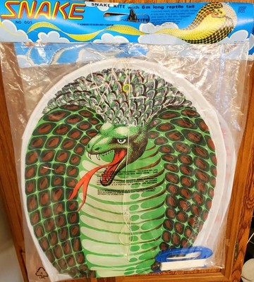 NEW Vintage 1960's King Cobra Kite Huge 20' Long Tail No. 601 - FACTORY SEALED