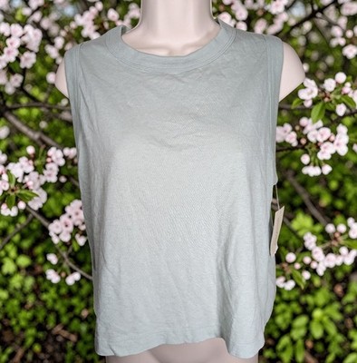 NWT Universal Thread Size M Sage Green Muscle Tank Top 100% Cotton Target