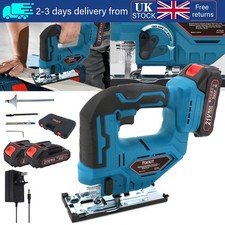 21V Cordless Jigsaw Electric Jig Saw Woodworking Power Tool Rechargeable Battery
