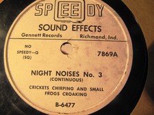 SPEEDY Q SOUND EFFECTS TV Radio SHOW NIGHT NOISES Crickets CHILDREN GENNETT 7869