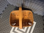 Longaberger Medium Wood Woven Storage Basket with Handle, Rectangular, 1997 — photo 2