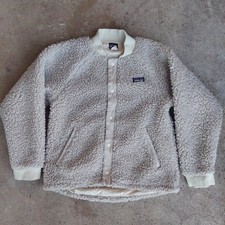 Patagonia Youth Medium 10 Retro-X Fleece Bomber Jacket Kids Sherpa Natural