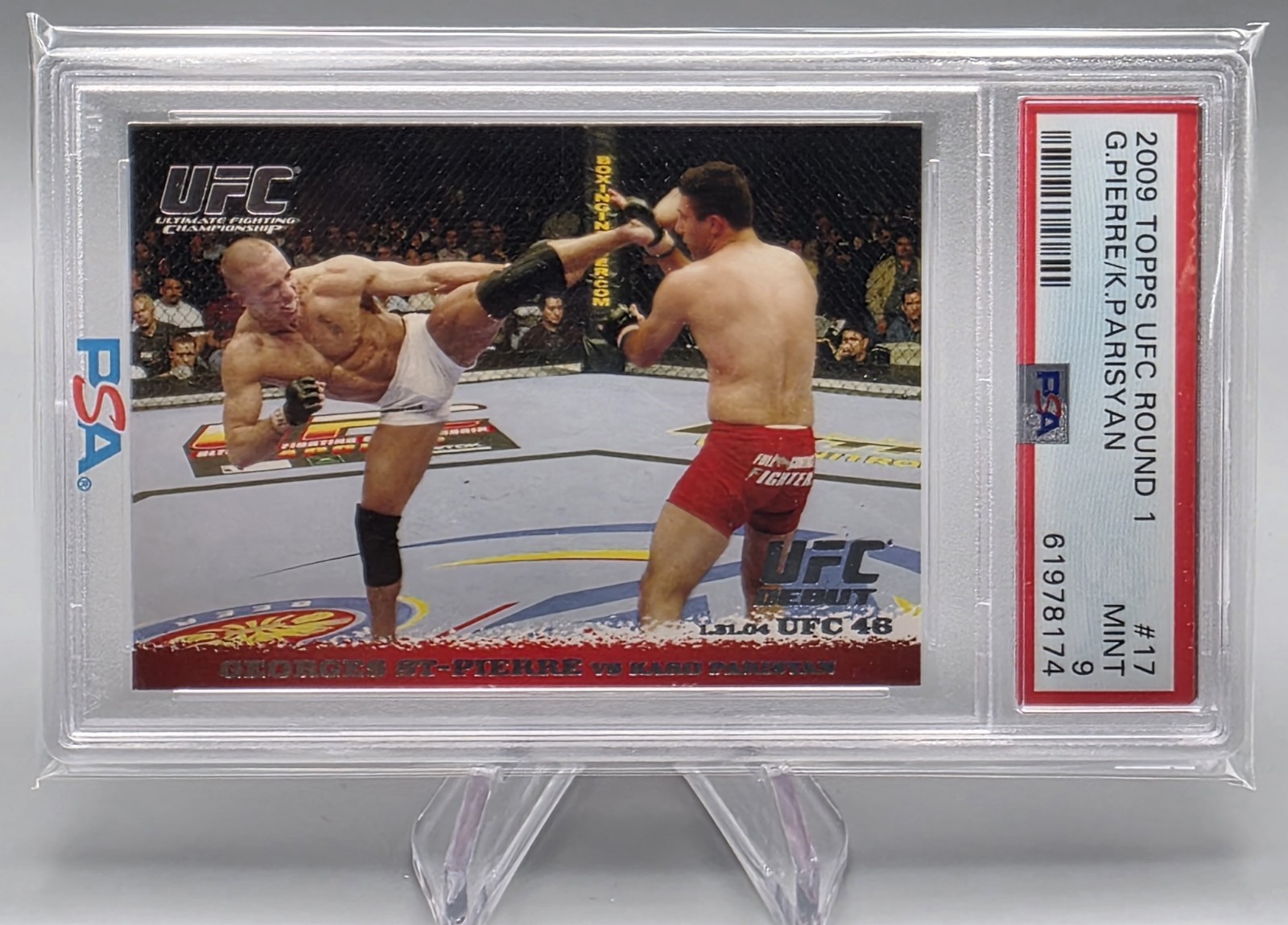 2009 Topps UFC Round 1 RC Georges St-Pierre Karo Parisyan Mint PSA 9 Rookie