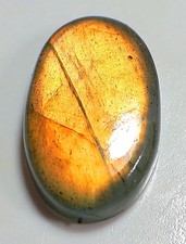 17 Ct 5X14X22 mm Natural Gold Fire Labradorite Oval Cabochon Gemstone RG-353