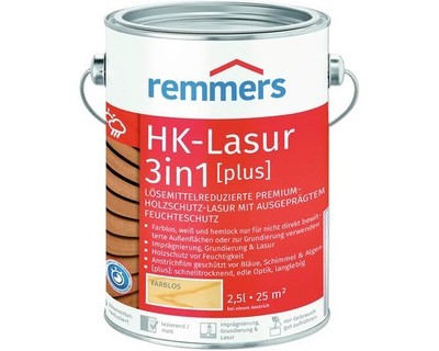 Remmers HK Lasur 3in1 [plus] 2,5 Liter Holzlasur Holzschutz 25m2