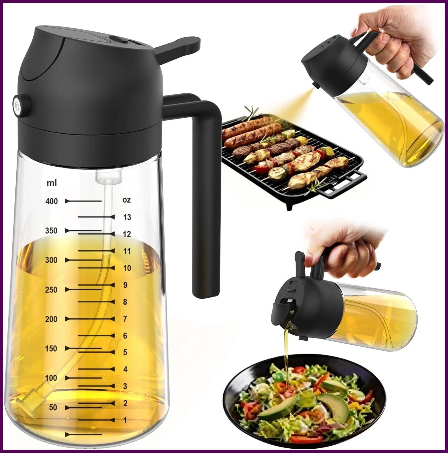 TrendPlain 16oz/470ml Glass Olive Oil Sprayer for Cooking – 2 in 1 Olive Oil...
Opens in a new windo